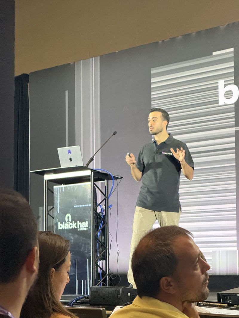 Slide: Untrusted text arrives from issues, pull requests and messages while real actions run on the other side, making prompt injection a property of the interface by design